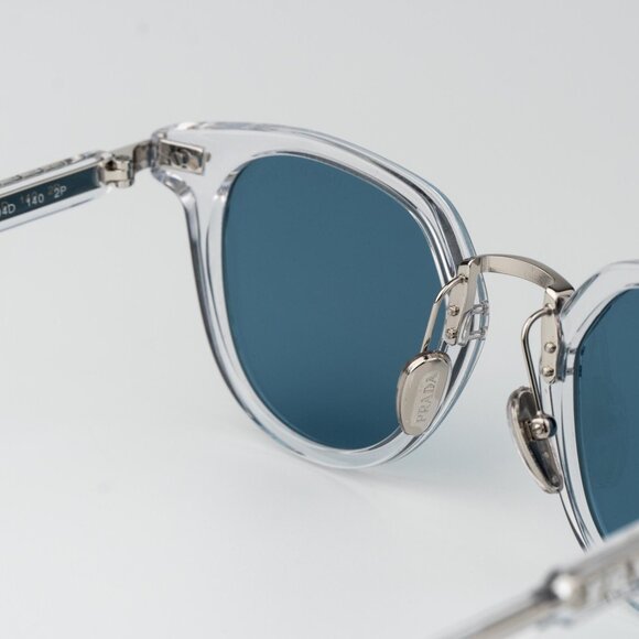 Prada Men Sunglasses Crystal Green Polarized Oval PR17YS 2AZ04D BRAND NEW - Picture 7 of 13